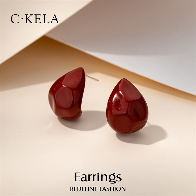 水滴红色耳饰耳钉银针安可拉红耳环女2025新款爆款轻奢高级感耳坠,饰品/流行首饰/时尚饰品新,耳环,淘宝优惠券,粉丝福利购,淘宝优惠卷
