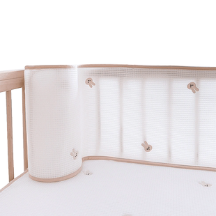 婴儿床床围网状透气一片式薄款加高软包防撞儿童围栏围挡布可定制