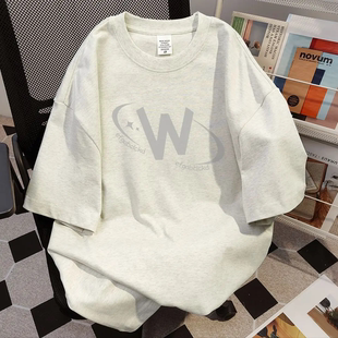 夏季纯棉ins国潮牌炸街痞帅T恤男学生设计感小众印花宽松嘻哈短袖