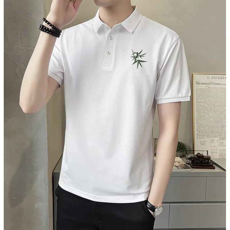 国潮中国风短袖polo衫男款夏季潮牌宽松痞帅高级感翻领半袖体恤男