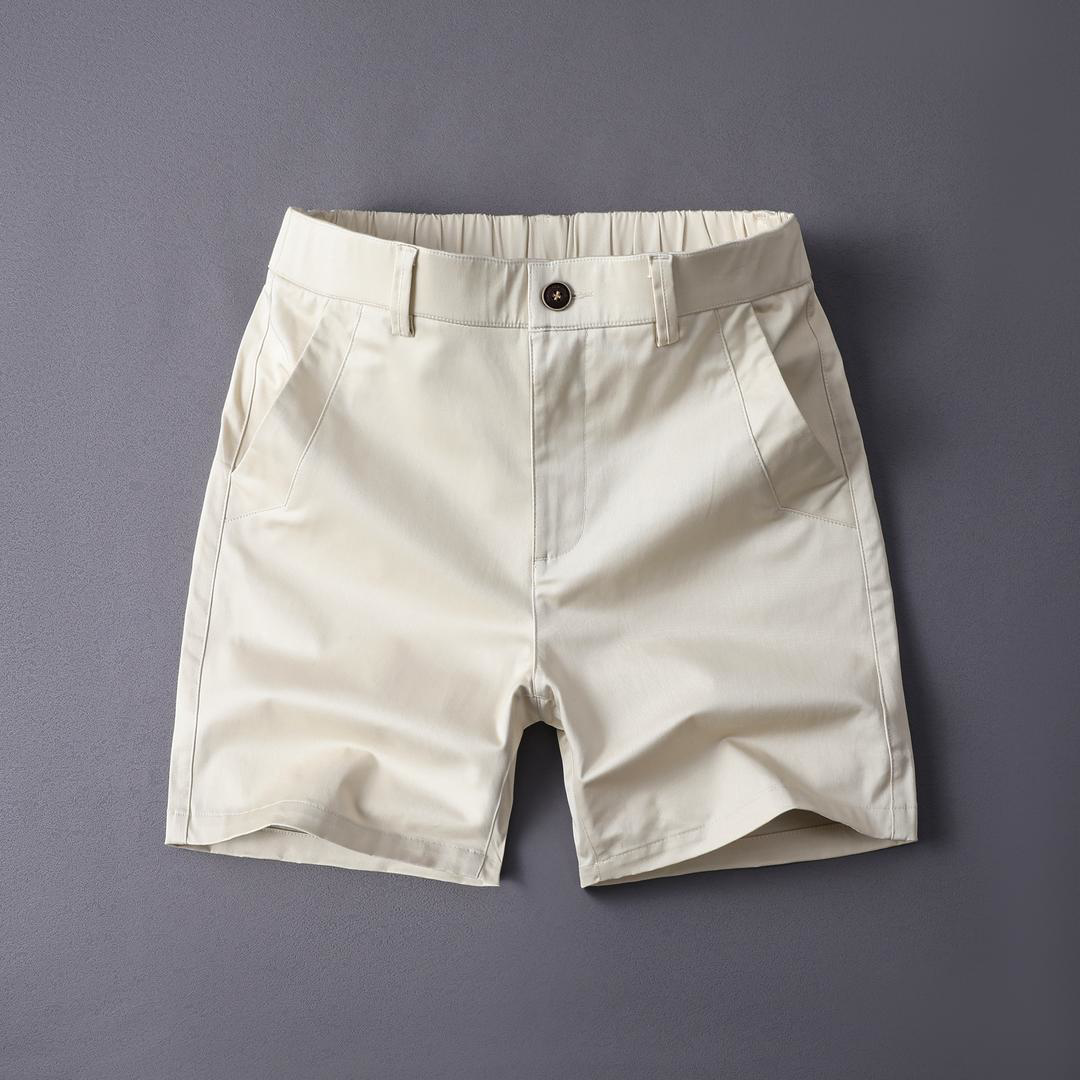 夏季新款男士外穿美式休闲纯色百搭时尚弹力四分短裤4分裤