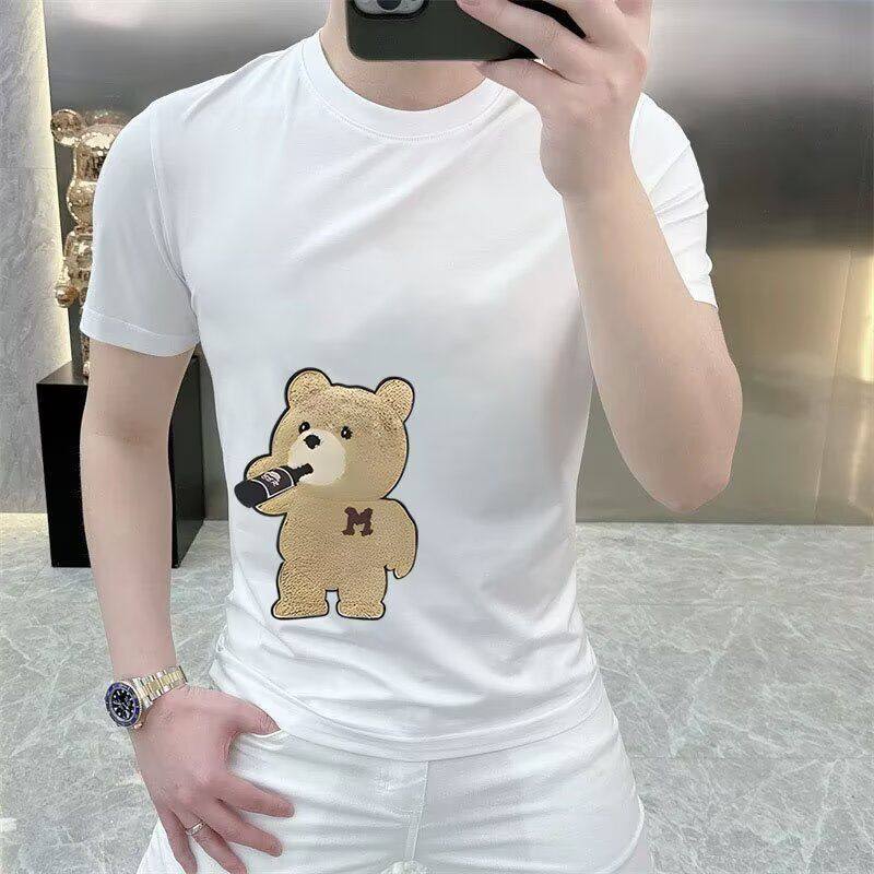 2026新款短袖t恤男ins潮牌欧美嘻哈风圆领打底衫上衣夏季2026年潮