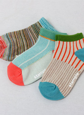日本stample儿童袜子秋冬季加厚款保暖毛圈中筒男童女童宝宝毛袜