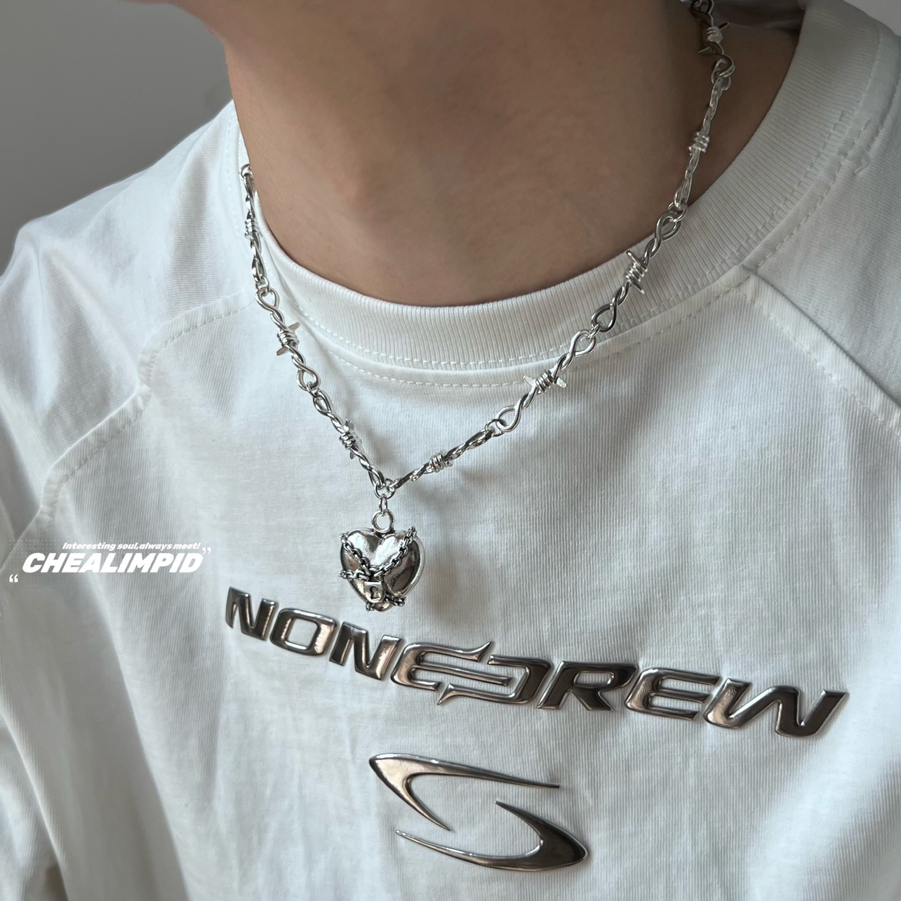 荆棘爱心嘻哈小众朋克设计项链女