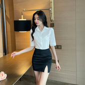 前台性感按摩技师套装 女新款 气质足浴店沐足工衣足疗工作服套装