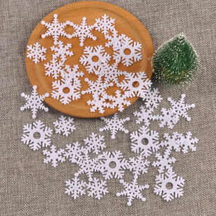 迷你无纺布雪花圣诞节装饰粘贴配件DIY手工艺创作材料无背胶100个