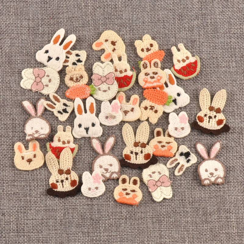 可爱卡通兔子布标DIY手工艺制作材料帽子包包发饰装饰配件10个,居家布艺,布贴,淘宝优惠券,粉丝福利购,淘宝优惠卷