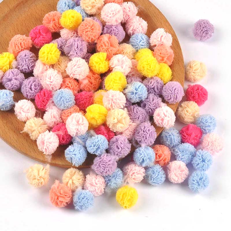 彩色弹力网纱球可爱DIY创意手工
