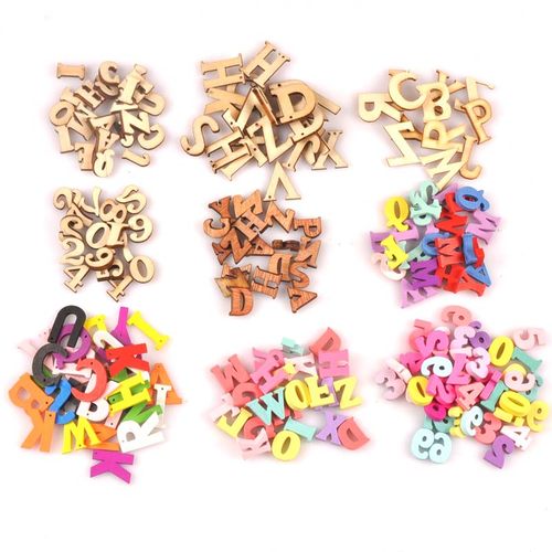 新款彩色木制数字手工DIY材料