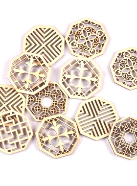 木质镂空八边形小窗花