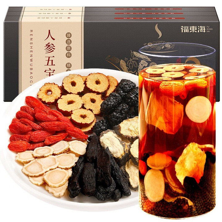 福东海人参五宝茶250g地道正品