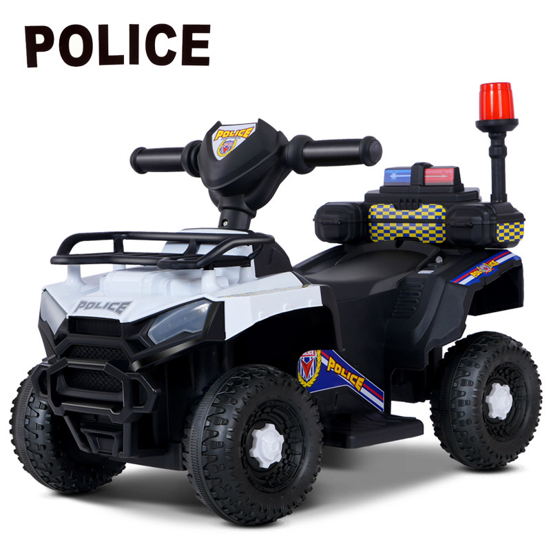 儿童电动越野沙滩车四轮警车男女宝宝可坐人大号小孩充电玩具汽车