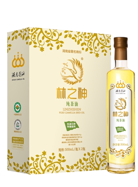 湖南茶油林之神纯山茶油礼盒500ml*2山茶籽油中秋健康茶树油礼盒