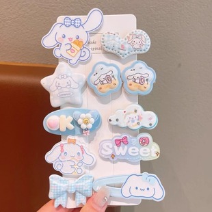 月桂狗发夹套装可爱刘海夹大耳狗碎发夹高颜值公仔玉桂狗头饰发卡