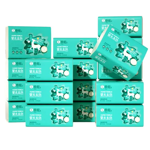 4加厚抽纸抽纸餐巾纸卫生纸层10包蔡伦果木商用家用款包邮