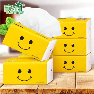 抽纸原木餐巾纸婴儿面巾纸欣蜜儿300纸巾张整箱微笑四层