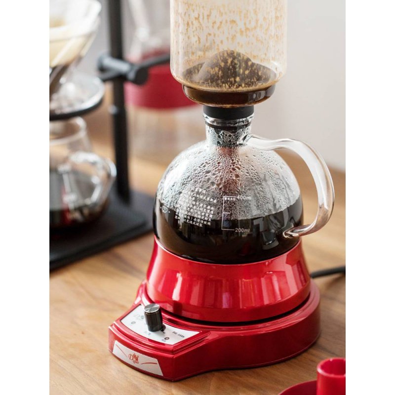 4txn电动虹吸壶咖啡机玻璃煮咖啡壶家用手动旋钮可控温泡茶壶