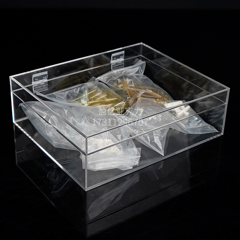 亚克力桌面透明翻盖文具手办防尘收纳盒化妆品面膜展示盒储物盒