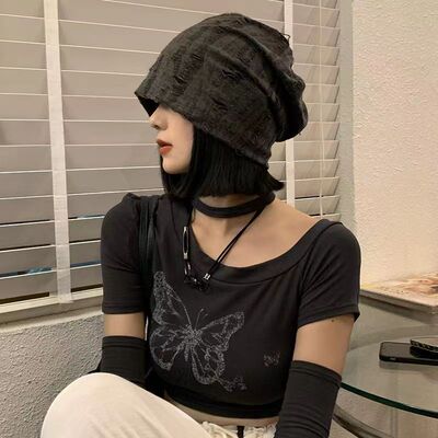 破洞堆堆帽破洞通用四季款