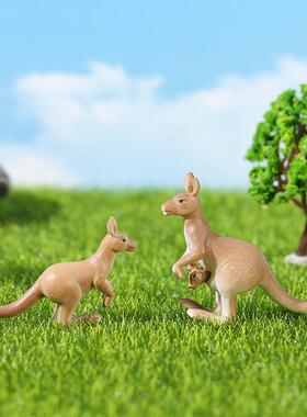 仿真袋鼠 微景观PVC小摆件 袋鼠一家创意盆景多肉装饰品配件