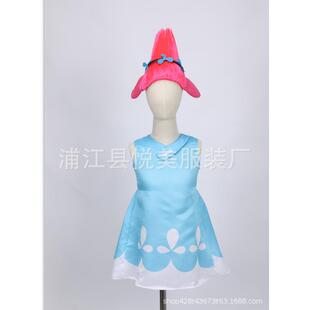 亚马逊新款 儿童cosplay魔发精灵表演服 波比布兰克舞台演出服装