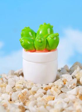仿真仙人掌 Dollhouse娃娃屋迷你植物模型 成品花盆栽微景观摆件