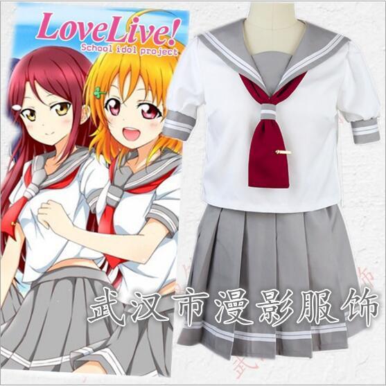 lovelive cosplay sunshine水团Aqours短袖校服水手服cos女装