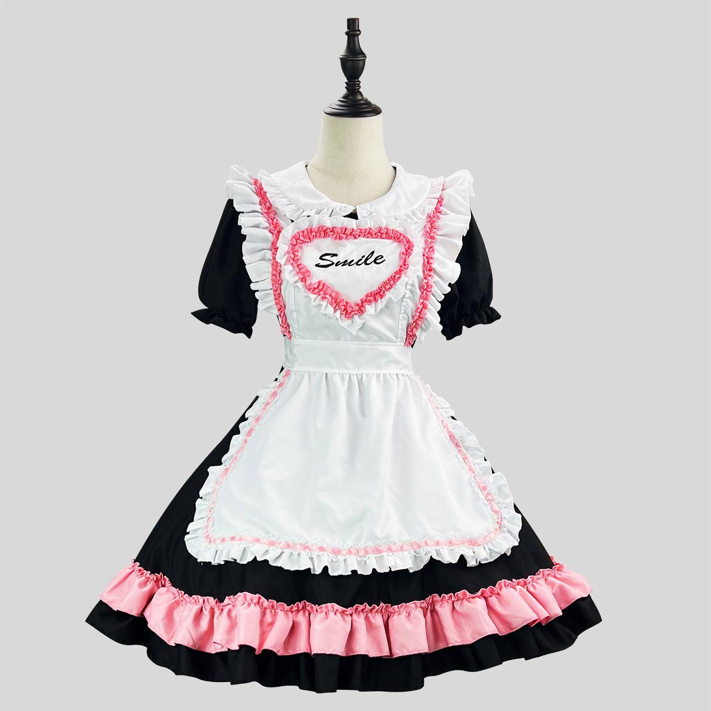 原创新品 跨境纯爱俏女仆装可爱日系lolita少女二次元女佣女仆服