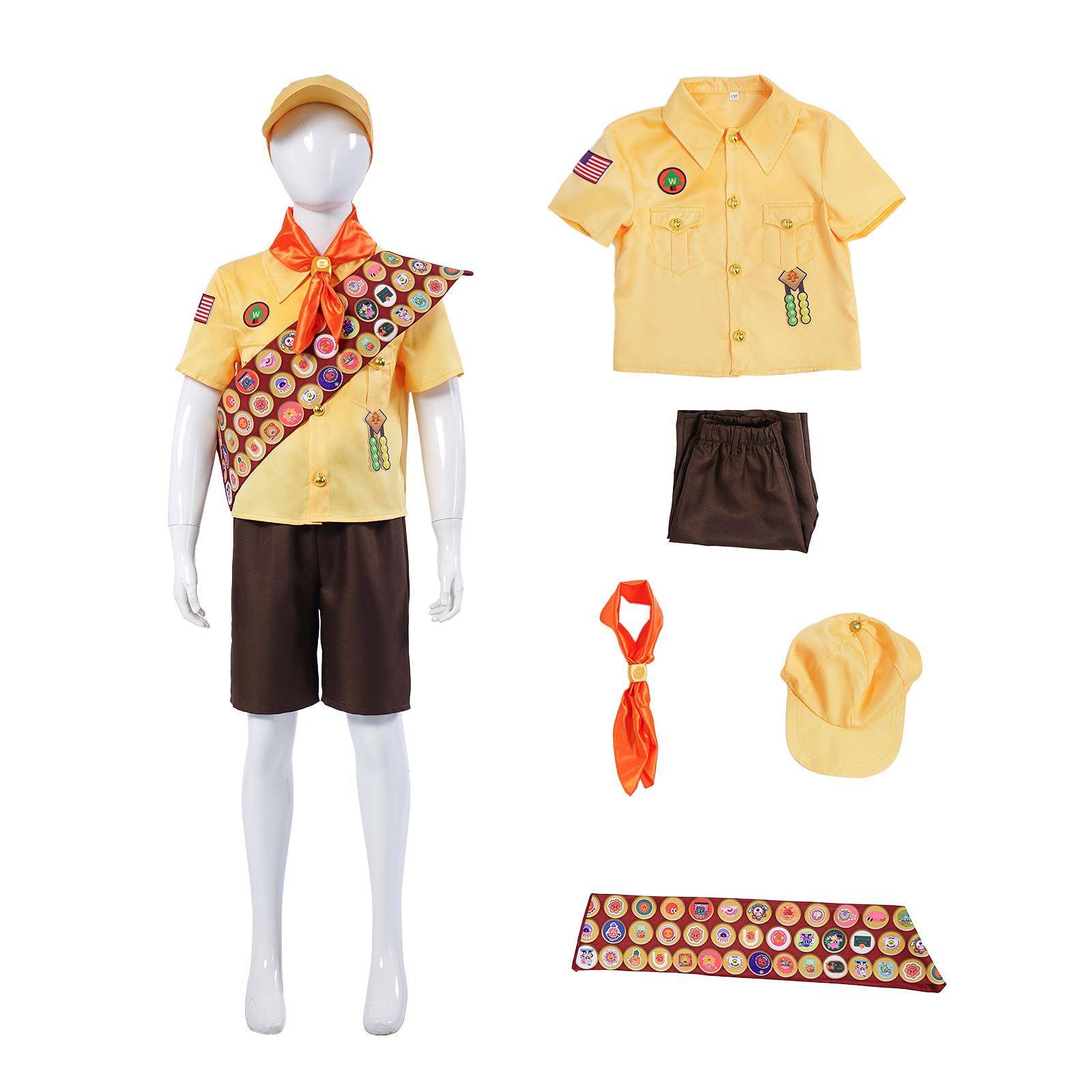 飞屋环游记cos服小男孩罗素小探险家动漫电影角色演出服cos服罗素