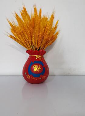 福袋花瓶树脂工艺品装饰摆件大麦开业乔迁送礼招财居家装饰品摆件