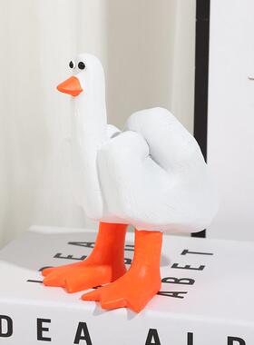 跨境热卖Duck You中指鸭树脂工艺品摆件 创意居家玄关餐桌装饰品