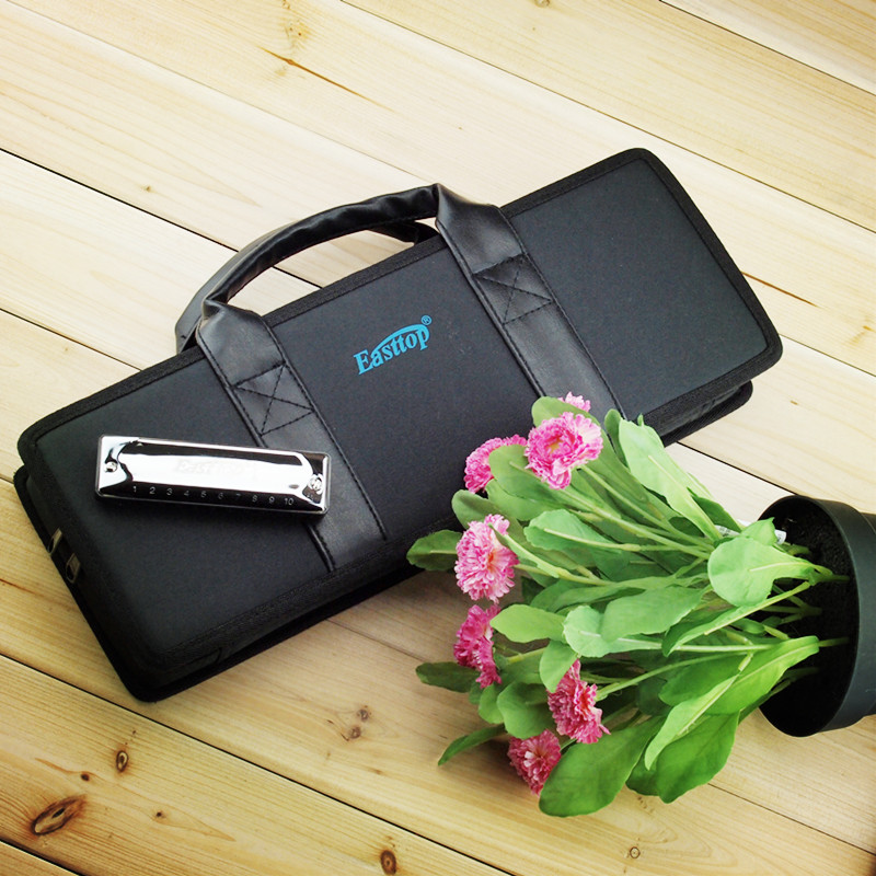 EASTTOP东方鼎口琴包24孔复音10孔布鲁斯12支装手提包7调收纳包