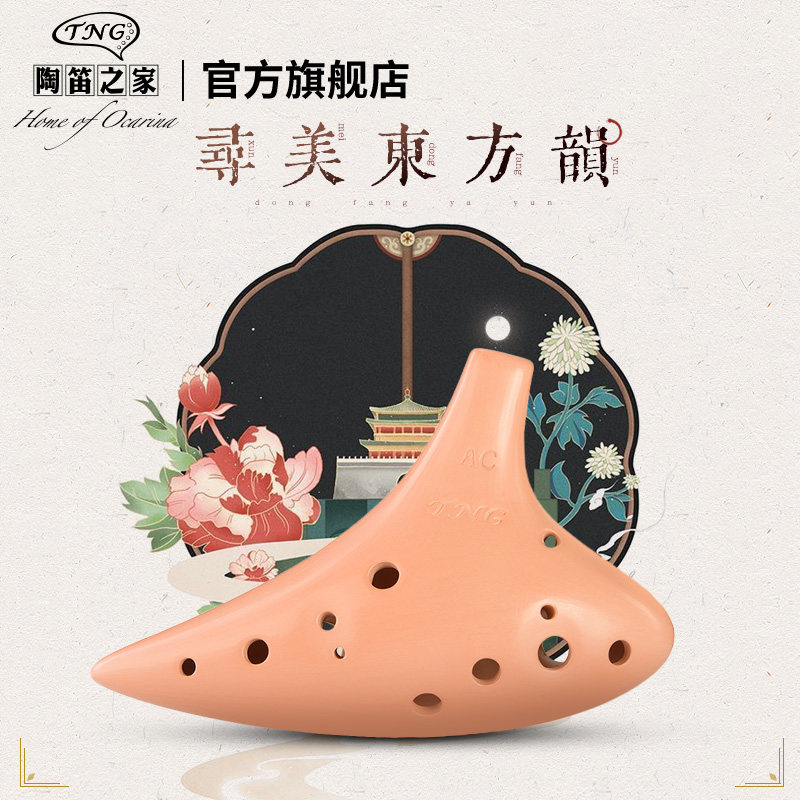 tng陶笛12孔ac调初学者学生入门木纹十二孔陶笛高音c调专业演奏埙