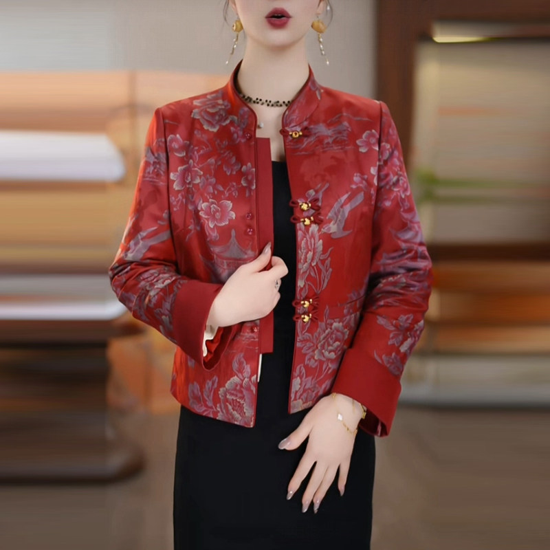 可拆卸内胆国风短款羽绒服