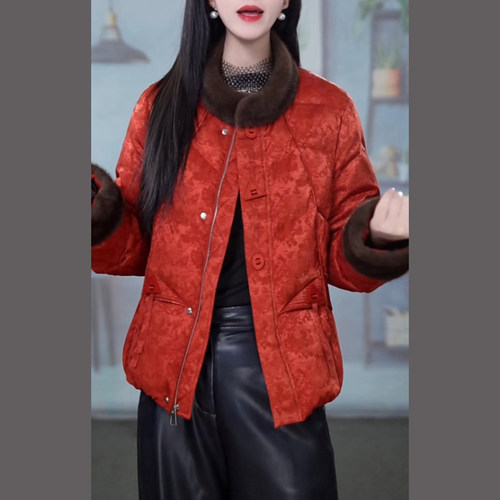 国风显瘦显高短款羽绒服女