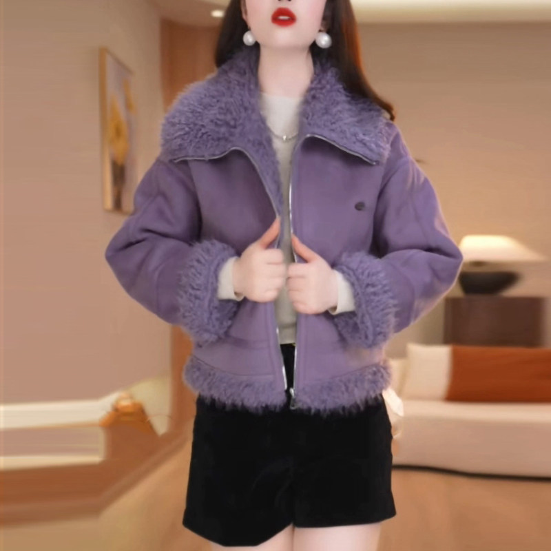 加绒加厚保暖时尚短款外套