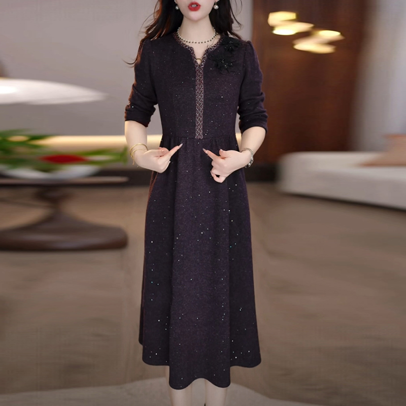 气质轻奢加厚打底连衣裙子