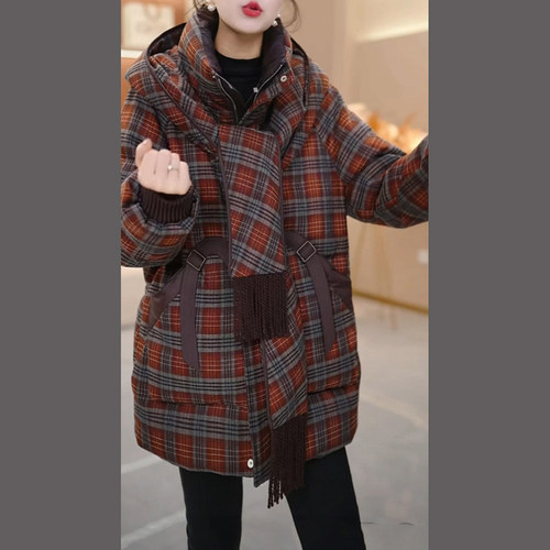 时尚宽松保暖羽绒服外套女