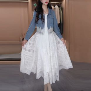 琉璃精纺漂亮出片衣服套装裙春秋新款气质时尚显瘦两件套连衣裙子