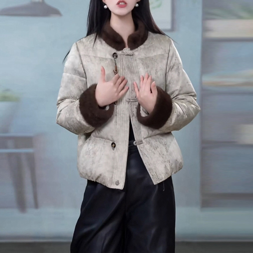 织锦提花国风短款羽绒服女2025冬季新款气质时尚加厚中式保暖外套,女装/女士精品,羽绒服,淘宝优惠券,粉丝福利购,淘宝优惠卷