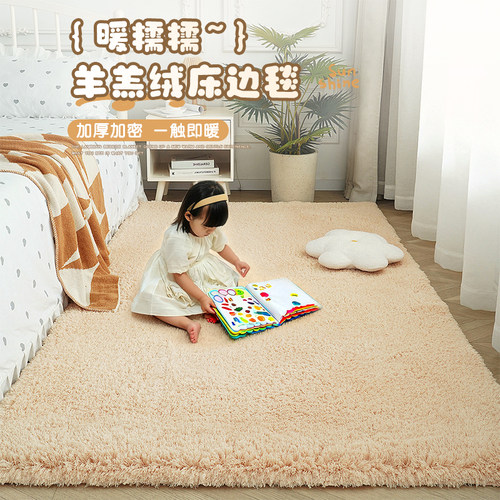 亲肤加厚羊羔绒床边毯毛绒地垫