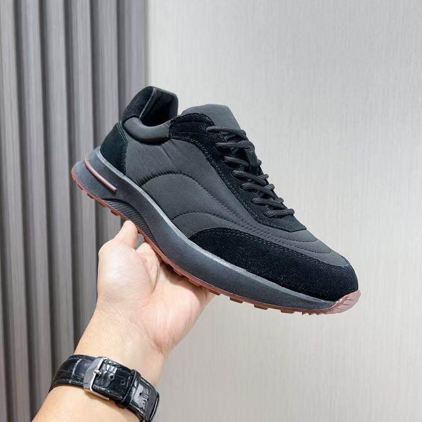 thumbnail for Fashionable Casual Men's Shoes, Genuine Leather, Breathable Fabric, Trendy Brand, Lace-Up, Lp British Style, Comfortable, Sporty, 2024 Autumn, European Style