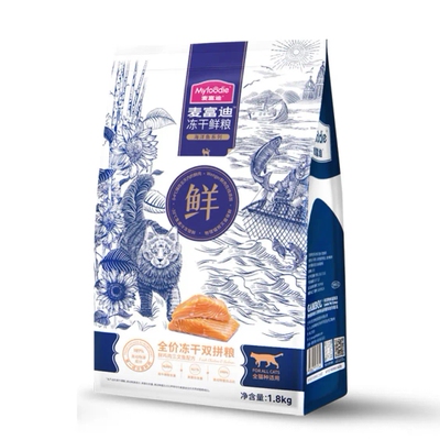 麦富迪（Myfoodie）猫粮 冻干鲜粮三文鱼鸡肉全期猫粮 5.4kg