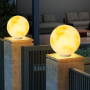 欧铭仕太阳能柱头灯月球灯户外庭院灯别墅圆球花园围墙灯月亮灯
