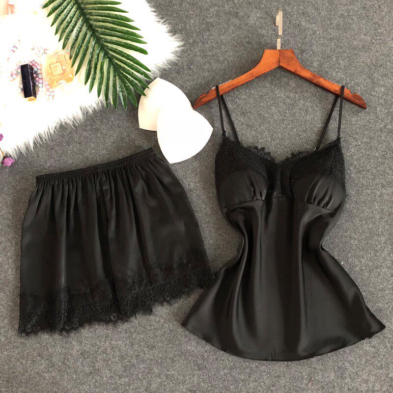 芬騰蒂亞2018夏季新款睡衣女性感吊帶短褲兩件套冰絲帶胸墊女士家在類目 女裝/女士精品, 套裝/學生校服/工作制服, 休閒運動套裝中 - 來自Buy2taobao.com提供專業的淘寶代購服務