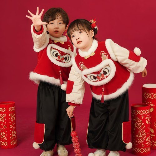 儿童汉服拜年服男女童国风过年服