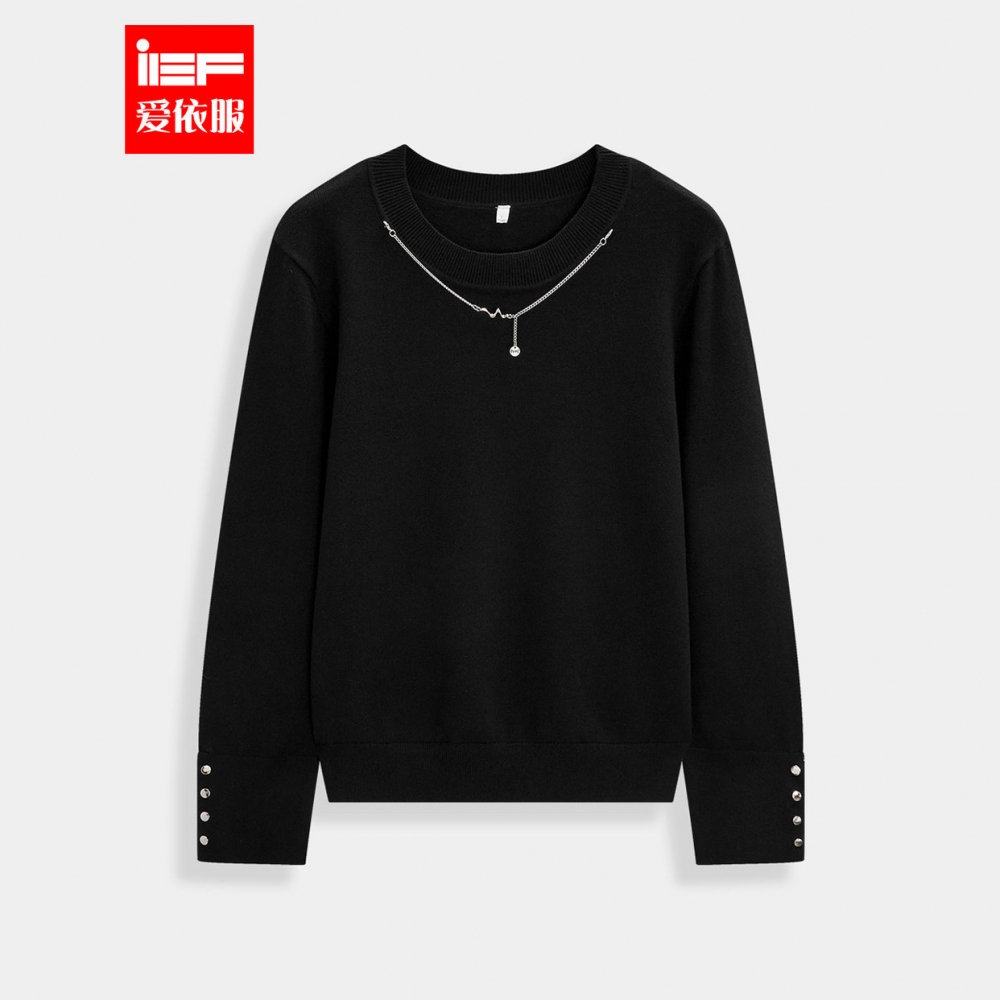 IEF/爱依服【大码女装】2025秋冬新款韩版成熟通勤气显瘦毛织上衣