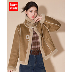 IEF/爱依服2025年秋冬季基础款简约百搭磨砂皮外套加绒DZ0268