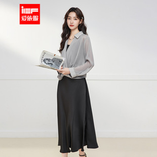 韩版 新款 成熟优雅气质显瘦通勤百搭里外套裙 爱依服2025夏季 IEF