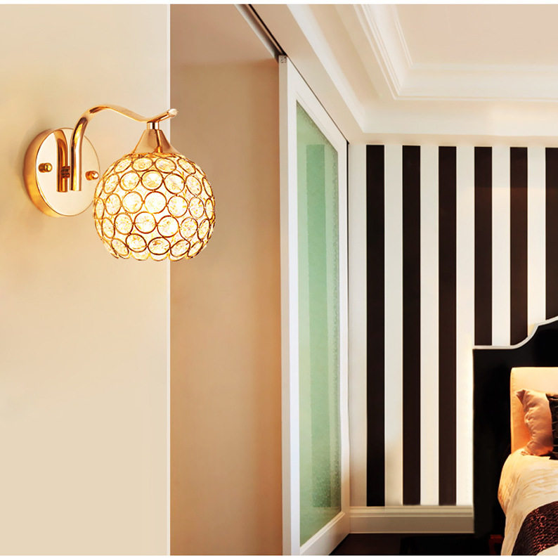 供应欧式现代外销水晶壁灯外贸灯饰餐厅客厅墙壁灯过道玄关阳台灯